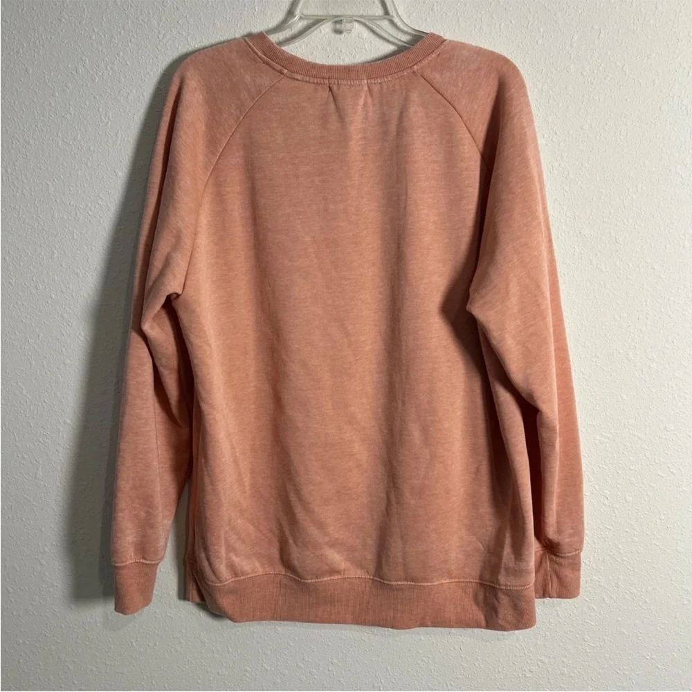 Simply Southern Messy Hair Don’t Care Fleece Sweatshirt Sz M Relaxed Fit Peach - Picture 7 of 12
